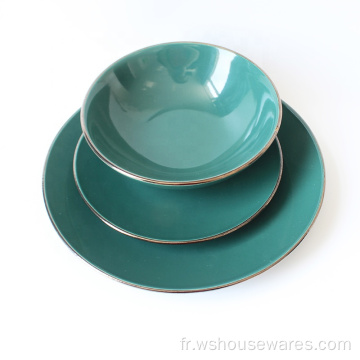 Ensemble de vaisselle en céramique colorée de haute qualité et de vaisselle